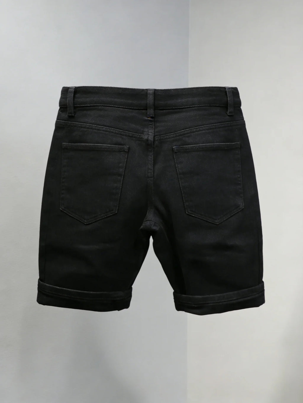 Plain Jeans Black Slim Denim Shorts For Man Light Retro Harajuku Style No accessories or belts included