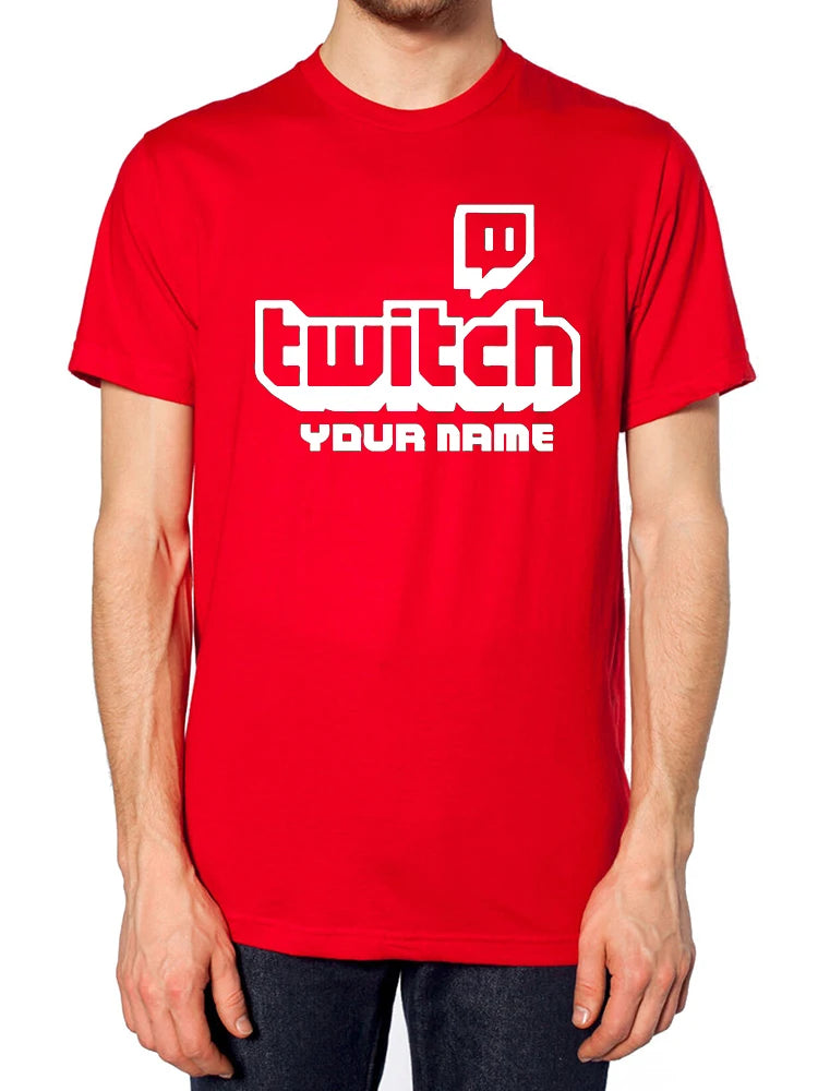 Personalised Twitch Tv Gaming Men T-Shirt Huikoo High Quality 100% Cotton Stream Live Viral Fans Tee Unisex Fathers Day Kid Gift