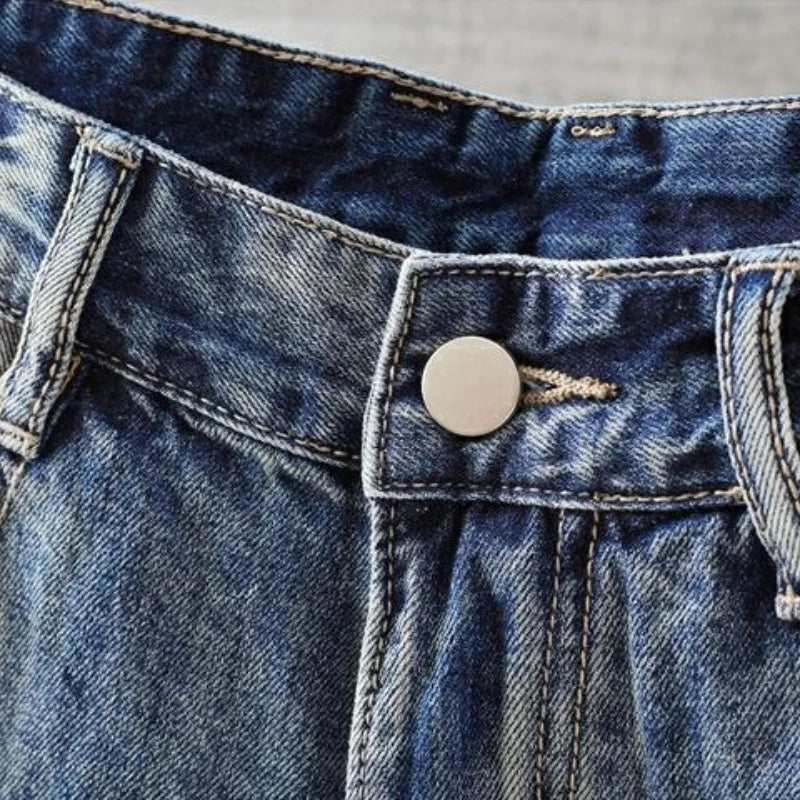Men's Short Jeans Pants with Pockets Washing Blue Male Denim Shorts Sale Korean Fashion Jorts Thin Summer Streetwear Original Xl