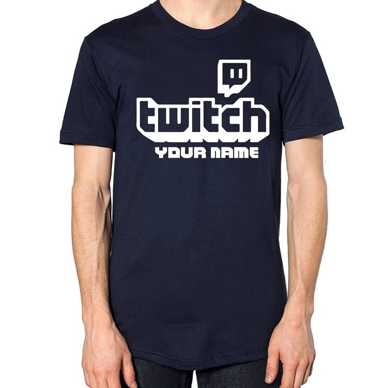 Personalised Twitch Tv Gaming Men T-Shirt Huikoo High Quality 100% Cotton Stream Live Viral Fans Tee Unisex Fathers Day Kid Gift