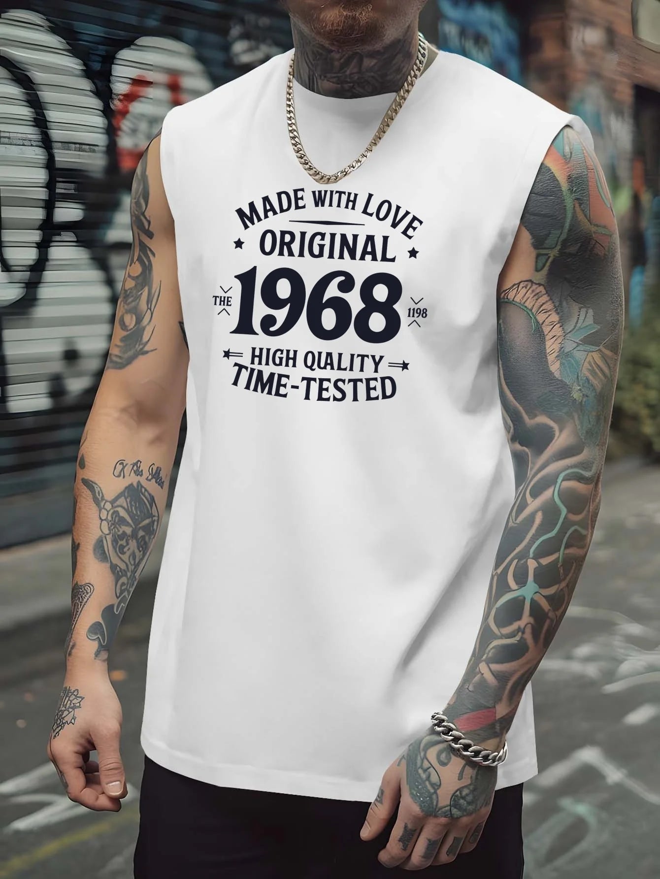 Men's loose sports vest, summer breathable and quick-drying basketball fitness sleeveless T-shirt, printed vest