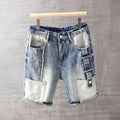 Men's Short Jeans Pants with Pockets Washing Blue Male Denim Shorts Sale Korean Fashion Jorts Thin Summer Streetwear Original Xl