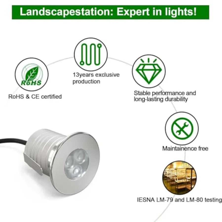 Waterproof Swimming Pool Lights, 4 Packs 3W Dimmable IP68 Blue LED Underwater Light for Pools, Ponds, Streams, Waterfalls, Foun