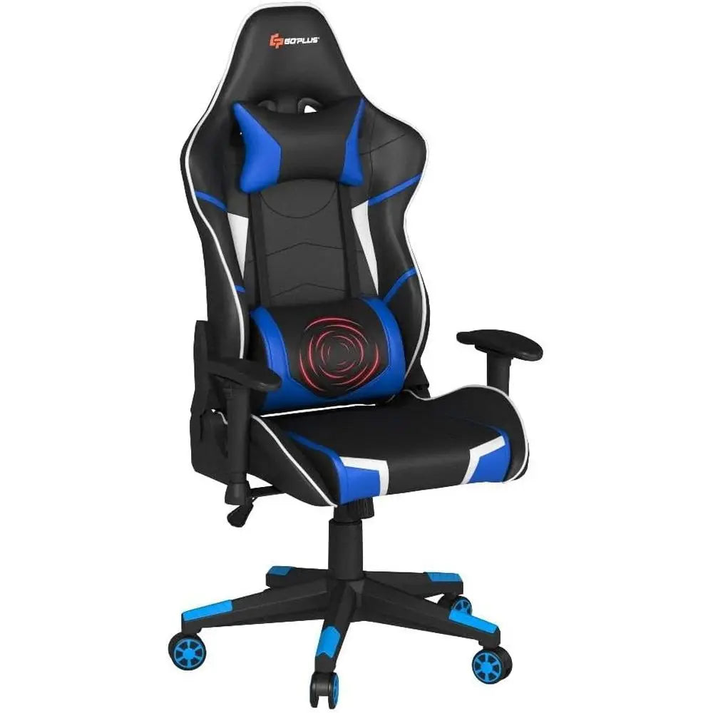Ergonomic Reclining Racing-Style Gaming Chair with High Back, PU Leather, Adjustable Armrests & Swivel Base