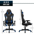 Ergonomic Reclining Racing-Style Gaming Chair with High Back, PU Leather, Adjustable Armrests & Swivel Base