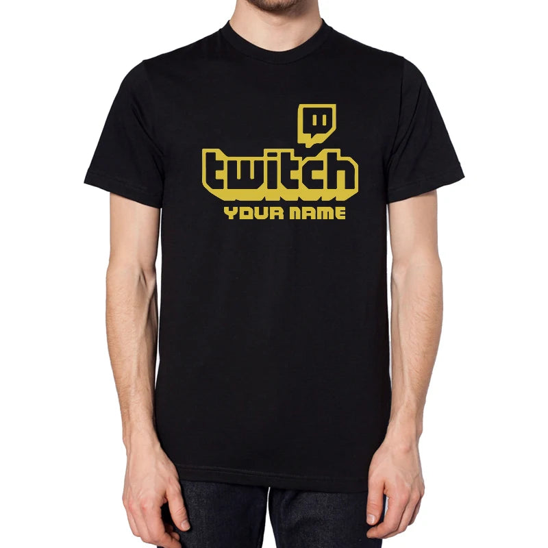Personalised Twitch Tv Gaming Men T-Shirt Huikoo High Quality 100% Cotton Stream Live Viral Fans Tee Unisex Fathers Day Kid Gift